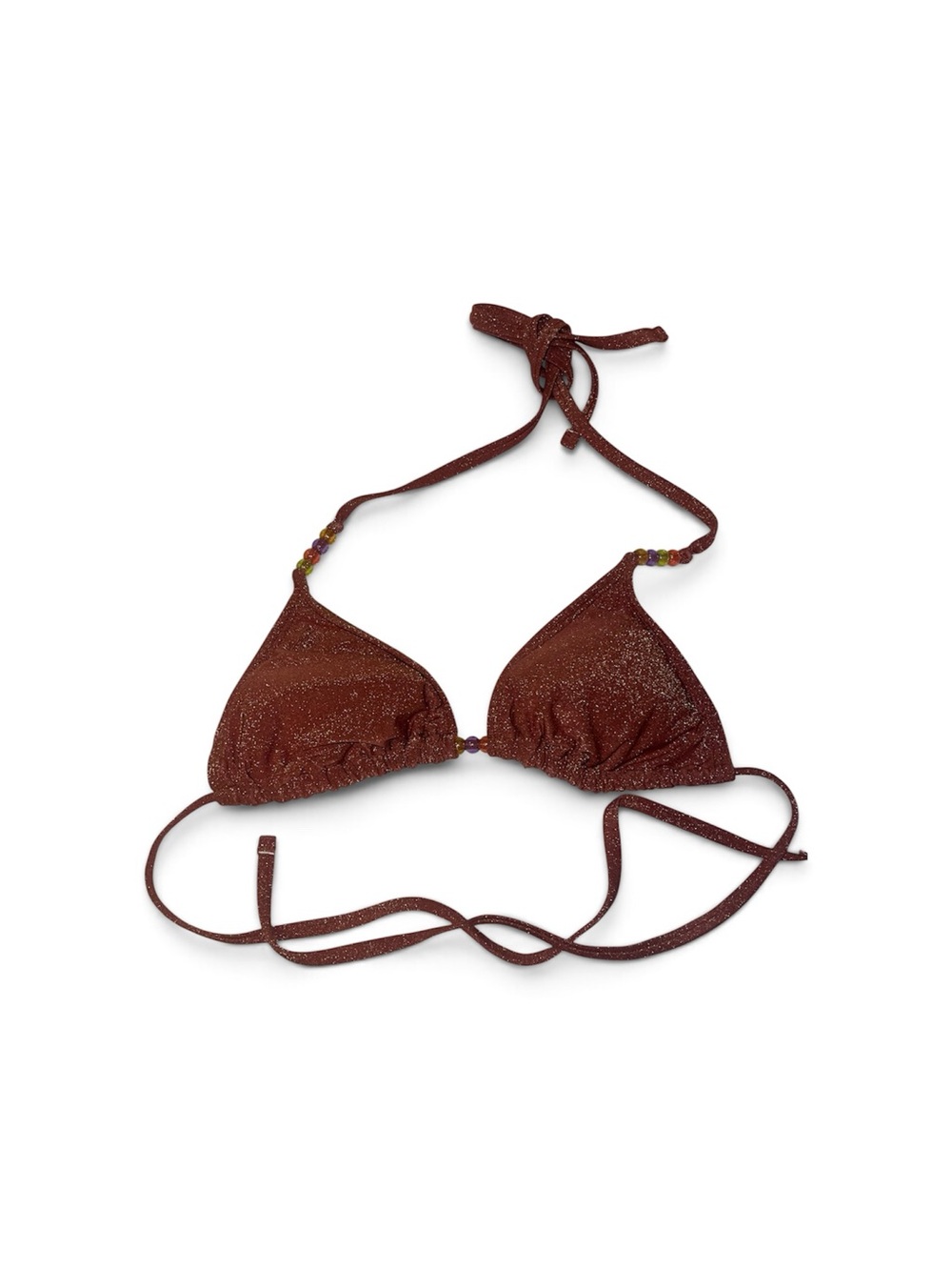 Shimmery Chocolate Brown Triangle Bikini Top